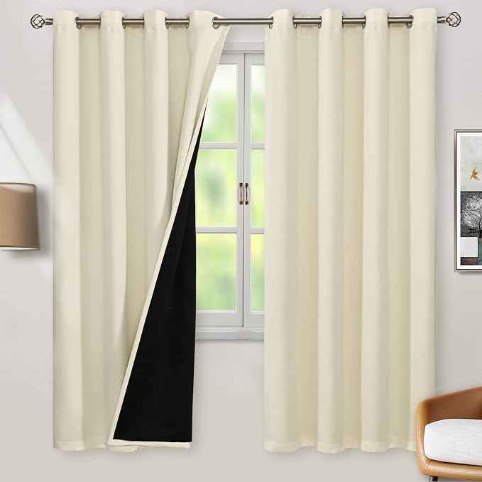 BGment Cream Blackout Curtains
