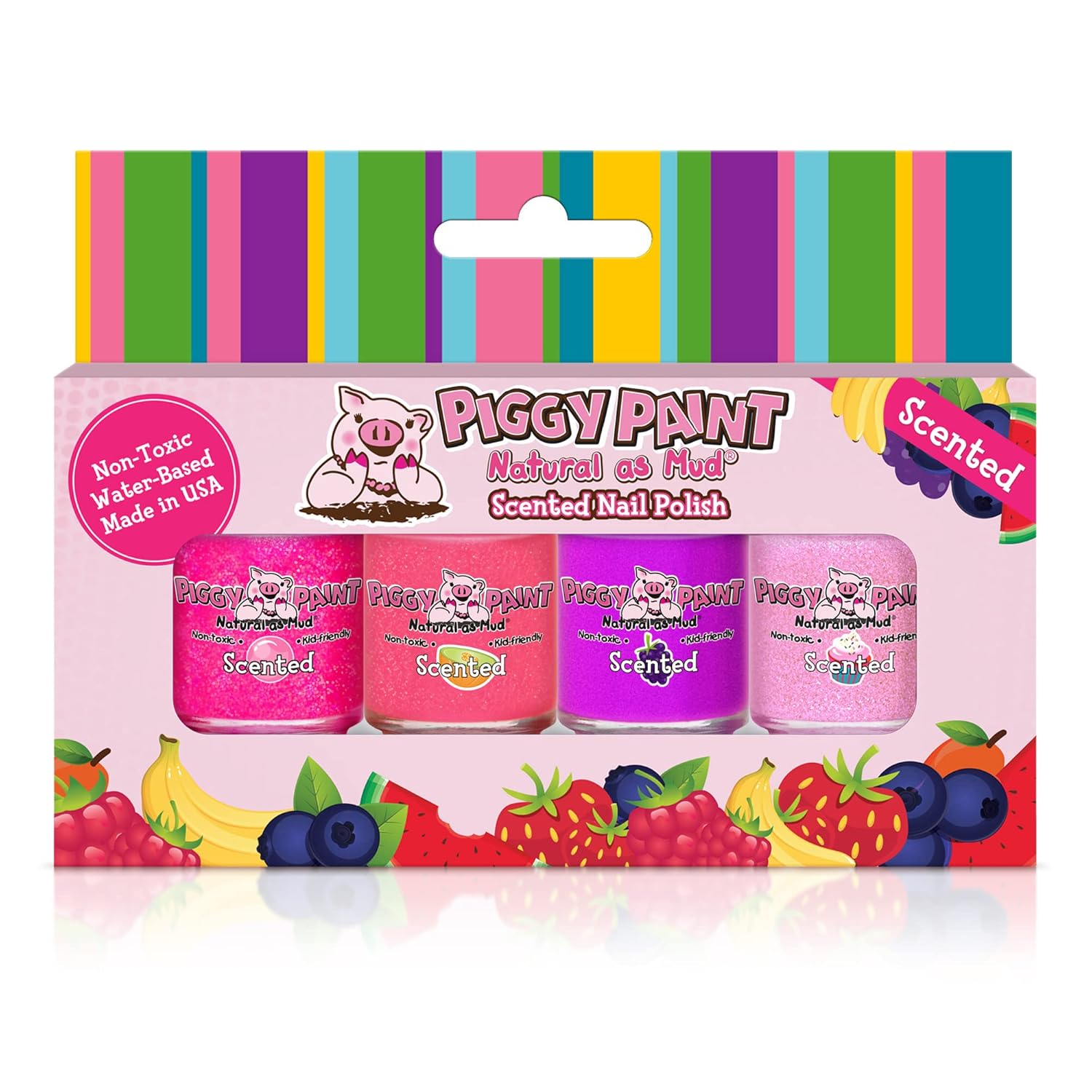 Piggy Paint Non-Toxic Kids Nail Polish 4-Pack